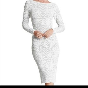 Dress the Population Emery Dress Large White/Nude